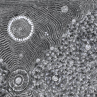 Aboriginal Artwork by Dulcie Nangala Frank, Ngarlkirdi Jukurrpa (Witchetty Grub Dreaming), 76x76cm