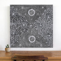 Aboriginal Artwork by Dulcie Nangala Frank, Ngarlkirdi Jukurrpa (Witchetty Grub Dreaming), 76x76cm