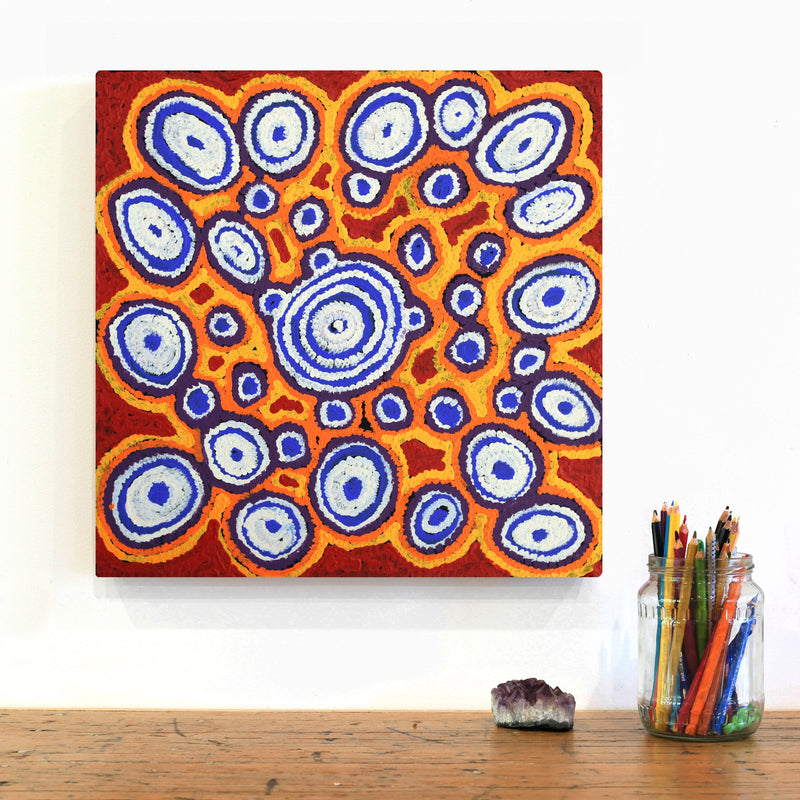 Aboriginal Artwork by Eileen Anyama, Tjiturrupa Tali, 40x40cm