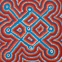 Aboriginal Artwork by Elizabeth Napanangka Dixon, Ngalyipi Jukurrpa (Snakevine Dreaming) - Mina Mina, 30x30cm