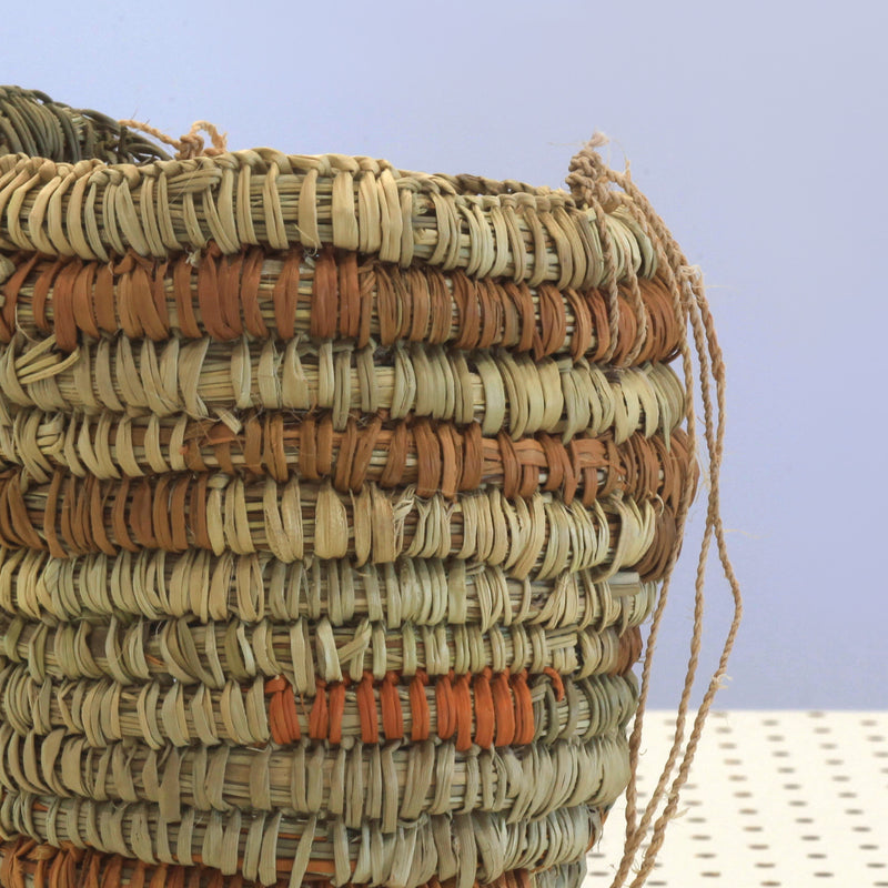 Aboriginal Artwork by Elizabeth L. Marrkula Lunduwiyin, Gapuwiyak - Dilly Bag (20x14x14cm)