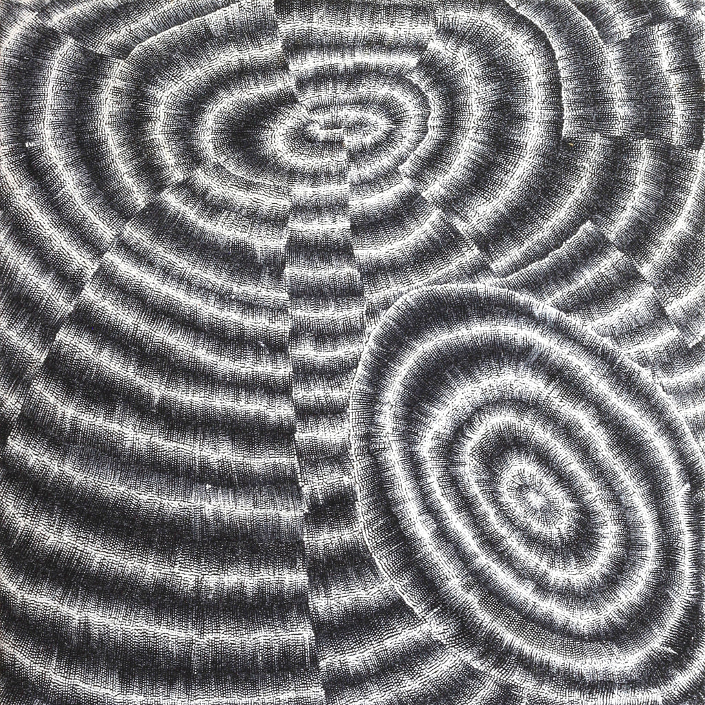 Aboriginal Artwork by Elizabeth Napaljarri Katakarinja, Jajutuma Jukurrpa (Caterpillar Dreaming), 91x91cm