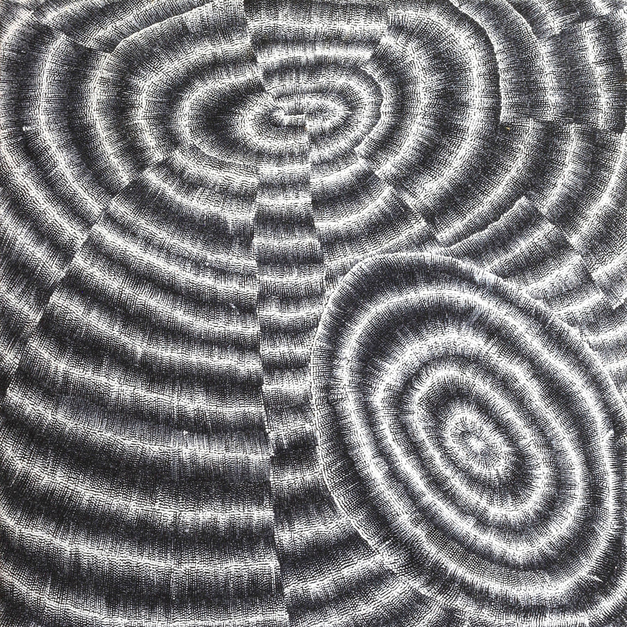 Aboriginal Artwork by Elizabeth Napaljarri Katakarinja, Jajutuma Jukurrpa (Caterpillar Dreaming), 91x91cm