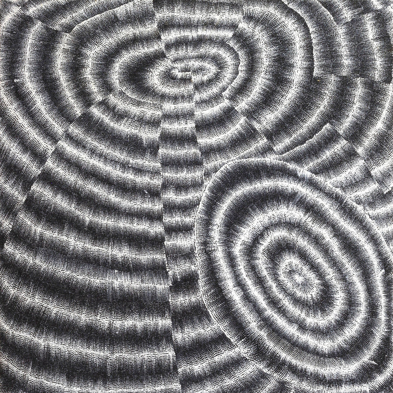 Aboriginal Artwork by Elizabeth Napaljarri Katakarinja, Jajutuma Jukurrpa (Caterpillar Dreaming), 91x91cm