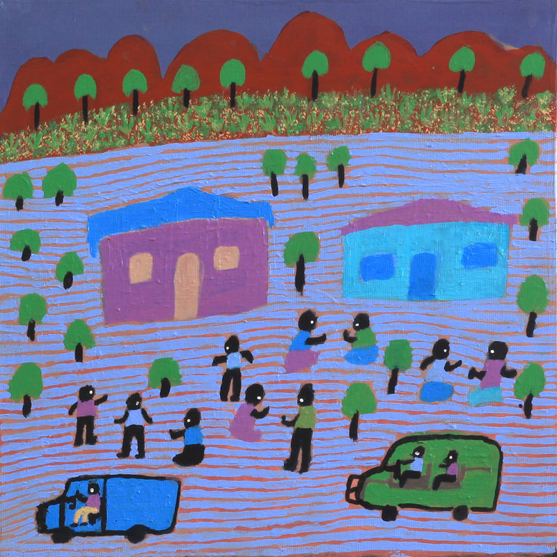 Aboriginal Artwork by Elizabeth Nampitjinpa, Mount Wedge, 30x30cm