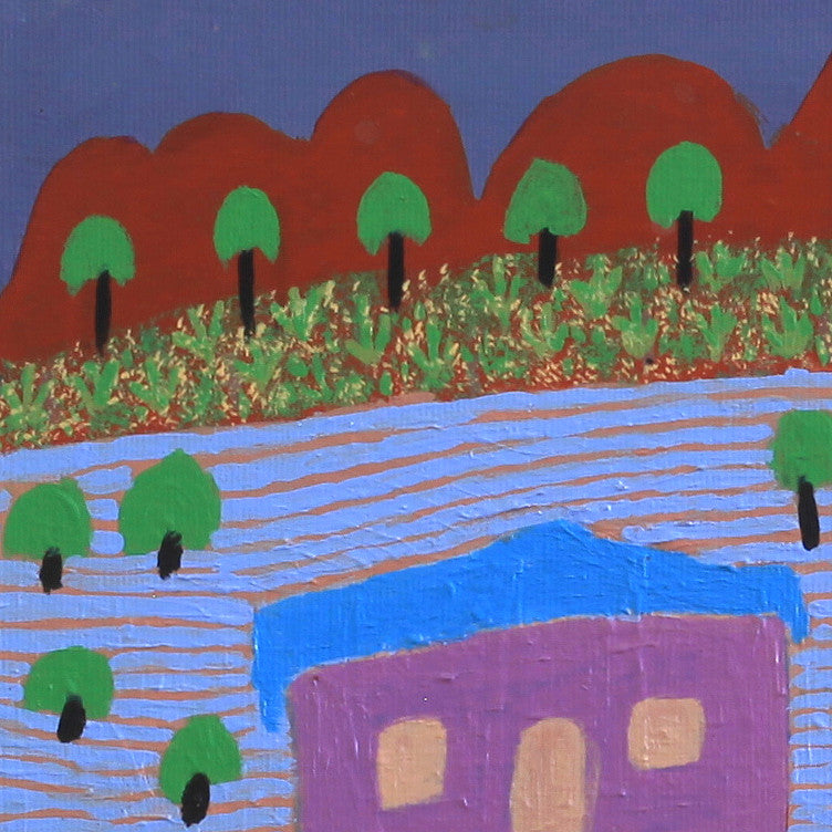 Aboriginal Artwork by Elizabeth Nampitjinpa, Mount Wedge, 30x30cm
