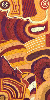 Aboriginal Artwork by Emily Buddy, Malara, 100x50cm