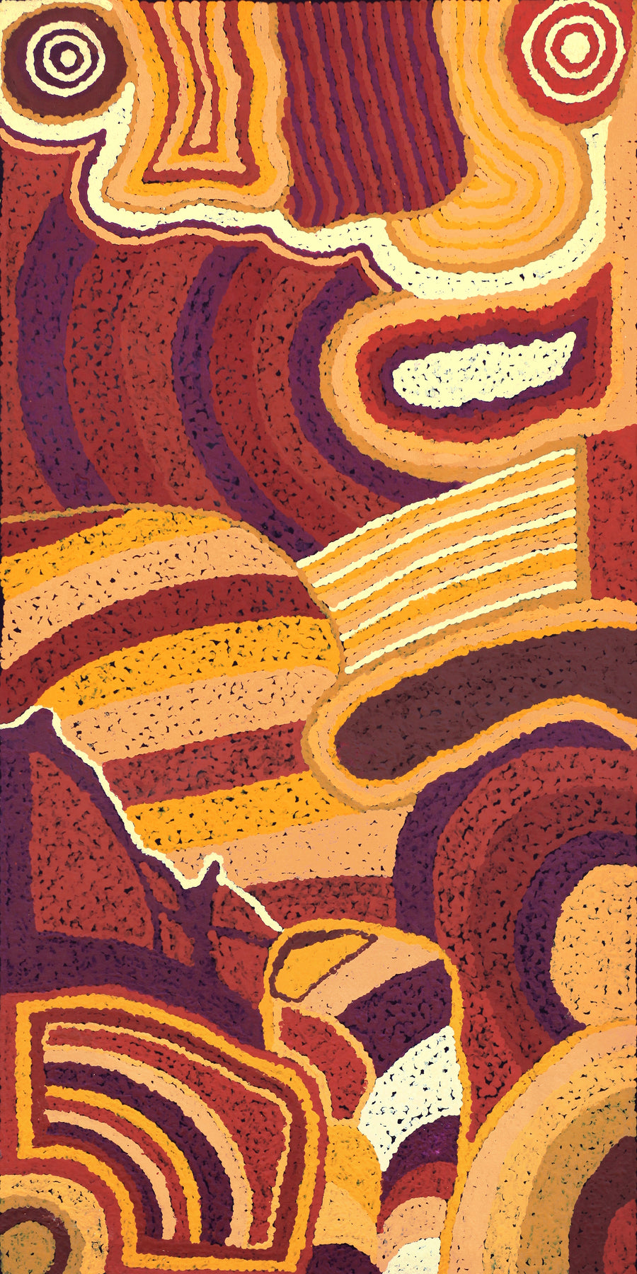 Aboriginal Artwork by Emily Buddy, Malara, 100x50cm