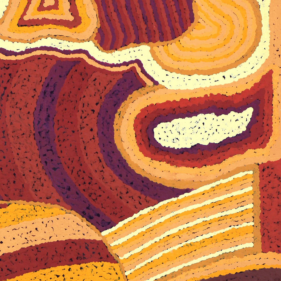 Aboriginal Artwork by Emily Buddy, Malara, 100x50cm