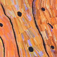 Aboriginal Artwork by Emily Nampijinpa Hudson, Yarungkanyi Jukurrpa (Mt Doreen Dreaming), 107x61cm