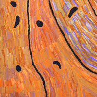 Aboriginal Artwork by Emily Nampijinpa Hudson, Yarungkanyi Jukurrpa (Mt Doreen Dreaming), 107x61cm