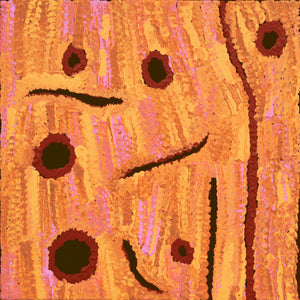 Aboriginal Artwork by Emily Nampijinpa Hudson, Yarungkanyi Jukurrpa (Mt Doreen Dreaming), 30x30cm - ART ARK®