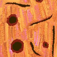 Aboriginal Artwork by Emily Nampijinpa Hudson, Yarungkanyi Jukurrpa (Mt Doreen Dreaming), 30x30cm
