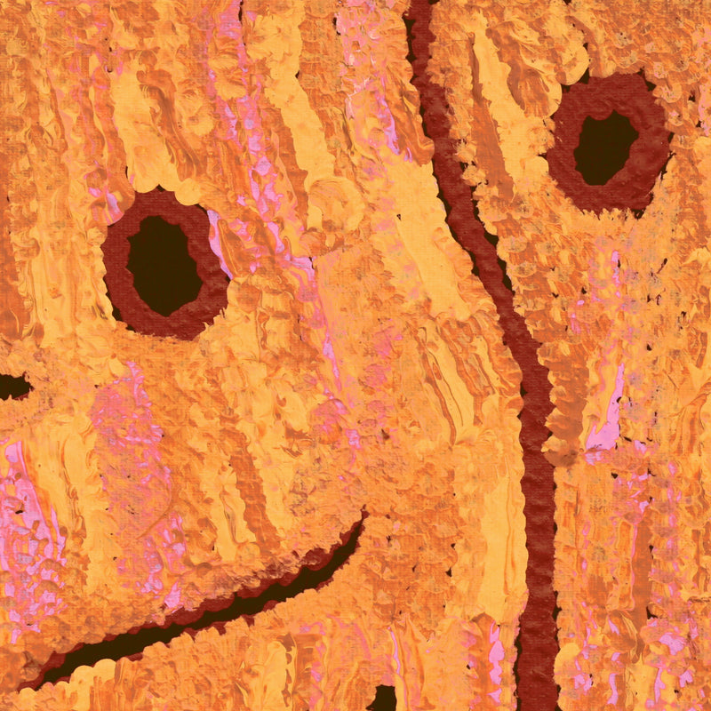 Aboriginal Artwork by Emily Nampijinpa Hudson, Yarungkanyi Jukurrpa (Mt Doreen Dreaming), 30x30cm