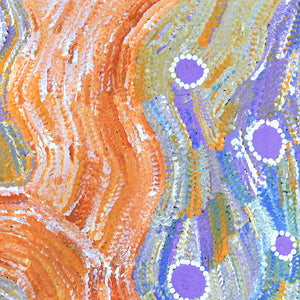 Aboriginal Artwork by Emily Nampijinpa Hudson, Yarungkanyi Jukurrpa (Mt Doreen Dreaming), 61x61cm - ART ARK®