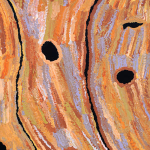 Aboriginal Art by Emily Nampijinpa Hudson, Yarungkanyi Jukurrpa (Mt Doreen Dreaming), 91x61cm - ART ARK®