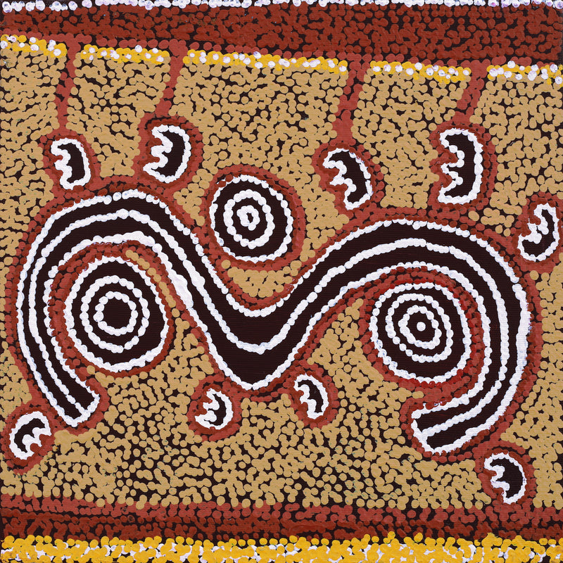 Aboriginal Artwork by Emma Nangari Roepke, Wardapi Jukurrpa (Goanna Dreaming) - Yarripurlangu, 30x30cm