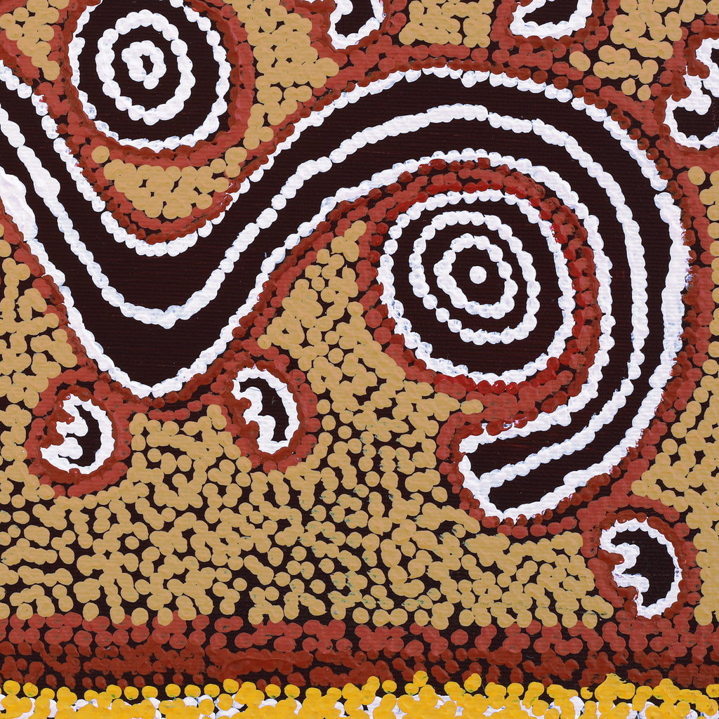 Aboriginal Artwork by Emma Nangari Roepke, Wardapi Jukurrpa (Goanna Dreaming) - Yarripurlangu, 30x30cm