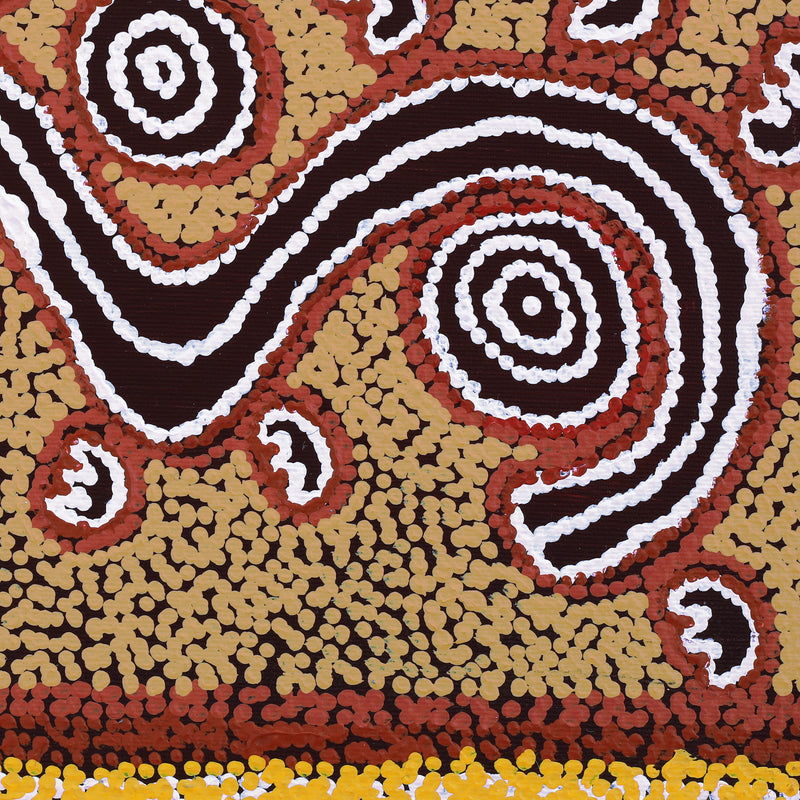 Aboriginal Artwork by Emma Nangari Roepke, Wardapi Jukurrpa (Goanna Dreaming) - Yarripurlangu, 30x30cm