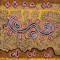 Aboriginal Artwork by Emma Nangari Roepke, Wardapi Jukurrpa (Goanna Dreaming) - Yarripurlangu, 30x30cm