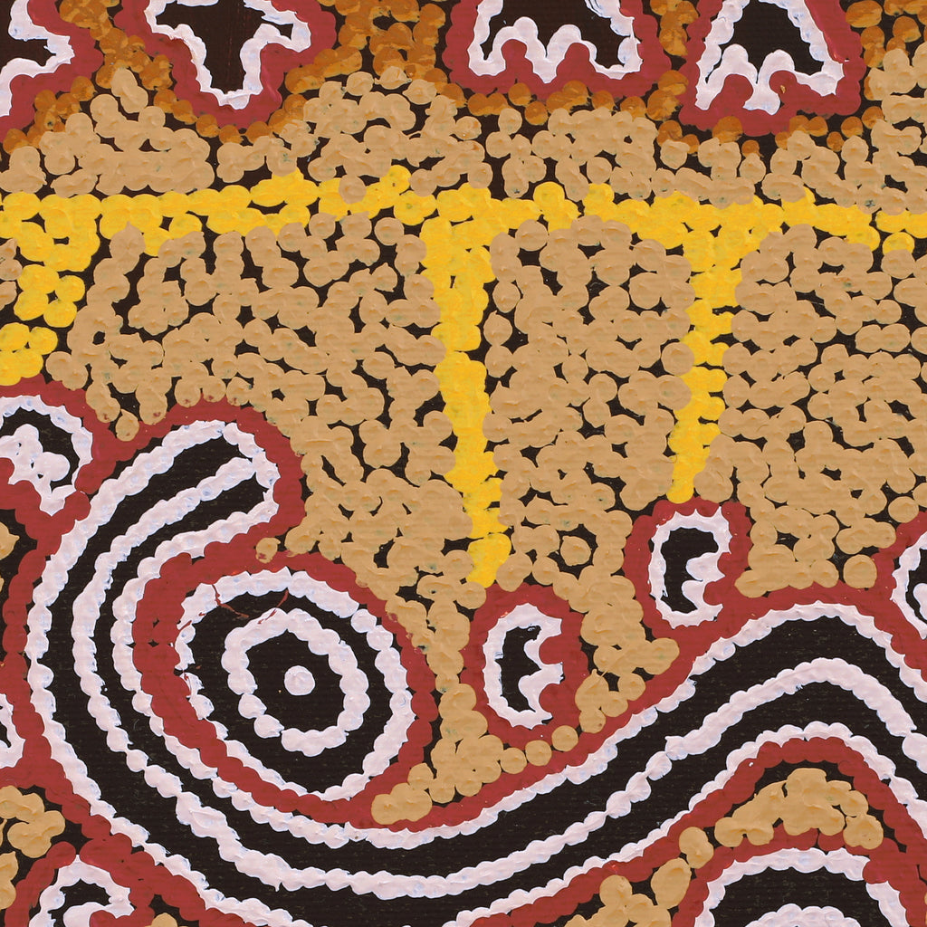 Aboriginal Artwork by Emma Nangari Roepke, Wardapi Jukurrpa (Goanna Dreaming) - Yarripurlangu, 30x30cm