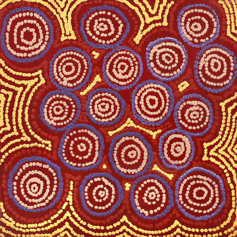 Aboriginal Artwork by Emma Nangari Roepke, Lappi Lappi Jukurrpa (Dreaming), 30x30cm