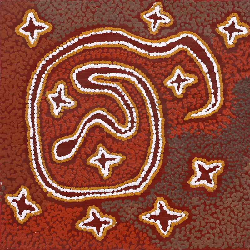 Aboriginal Artwork by Emma Nangari Roepke, Lappi Lappi Jukurrpa (Dreaming), 30x30cm