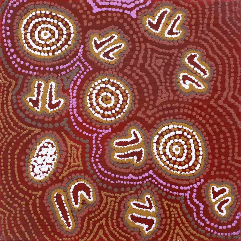 Aboriginal Artwork by Emma Nangari Roepke, Lappi Lappi Jukurrpa (Dreaming), 30x30cm