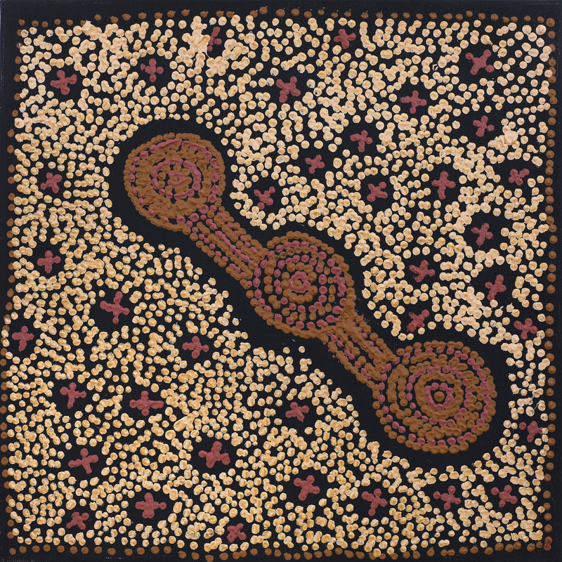 Aboriginal Artwork by Emma Nangari Roepke, Lappi Lappi Jukurrpa (Dreaming), 30x30cm