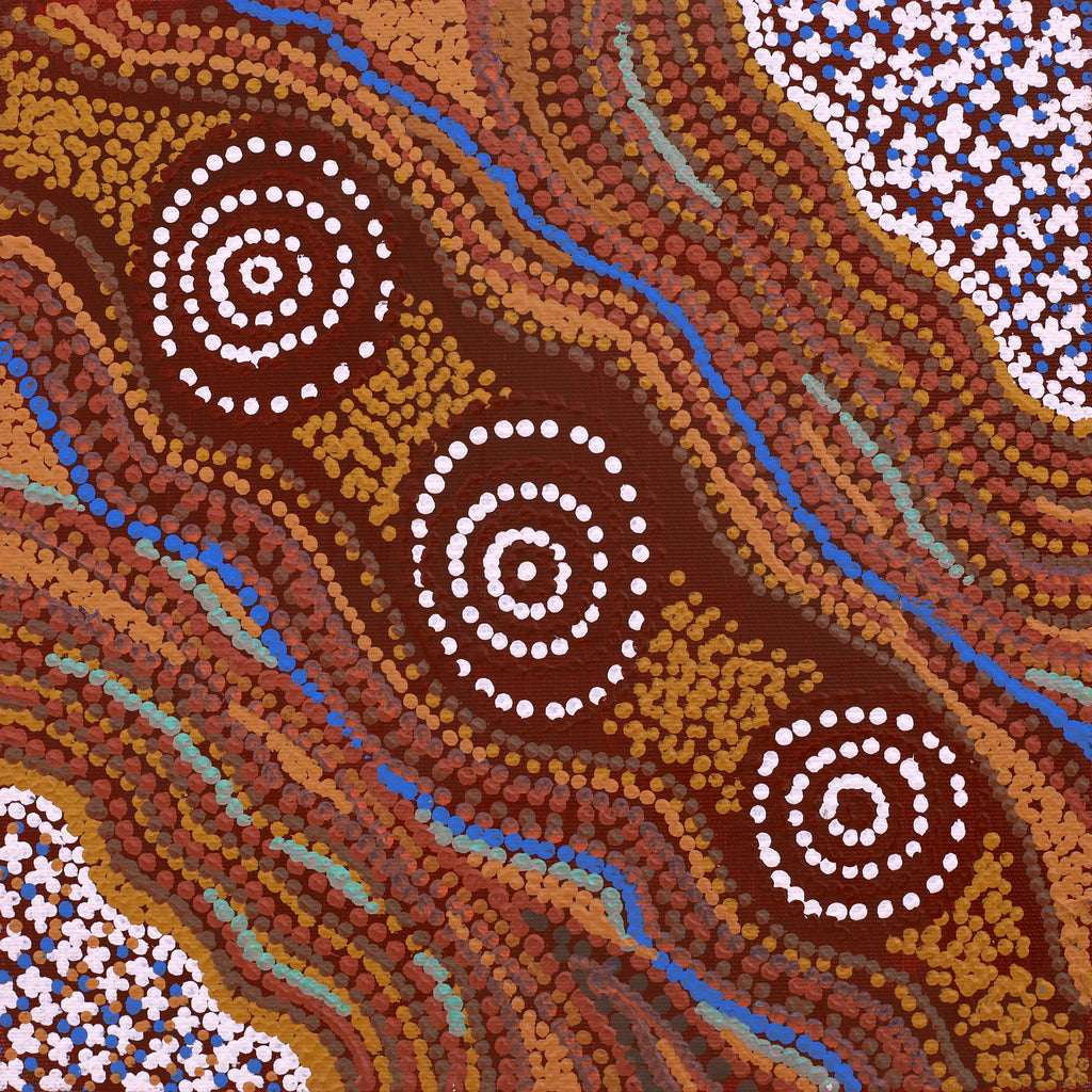 Aboriginal Artwork by Emma Nangari Roepke, Lappi Lappi Jukurrpa (Dreaming), 30x30cm