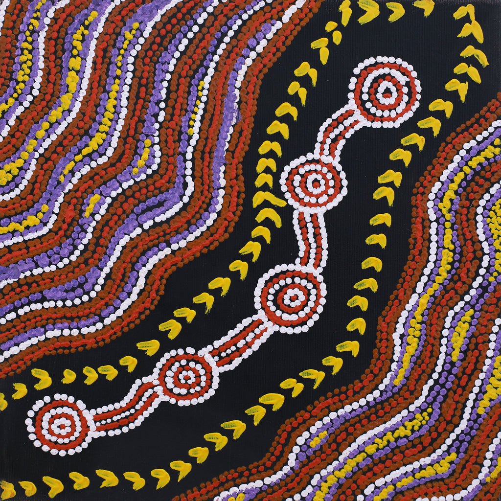 Aboriginal Artwork by Emma Nangari Roepke, Lappi Lappi Jukurrpa (Dreaming), 30x30cm