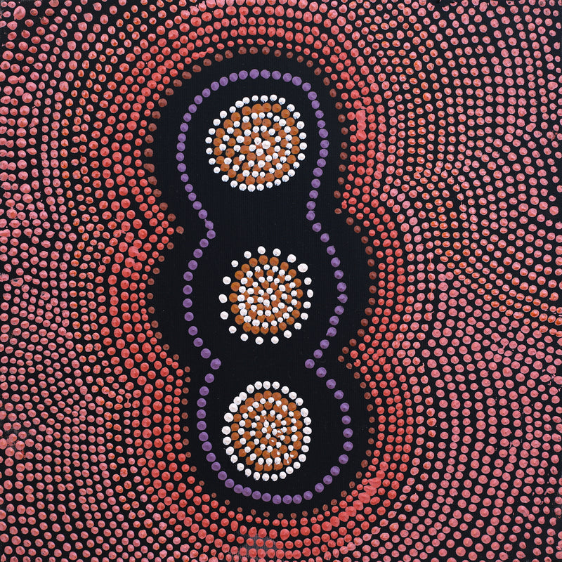 Aboriginal Artwork by Emma Nangari Roepke, Lappi Lappi Jukurrpa (Dreaming), 30x30cm