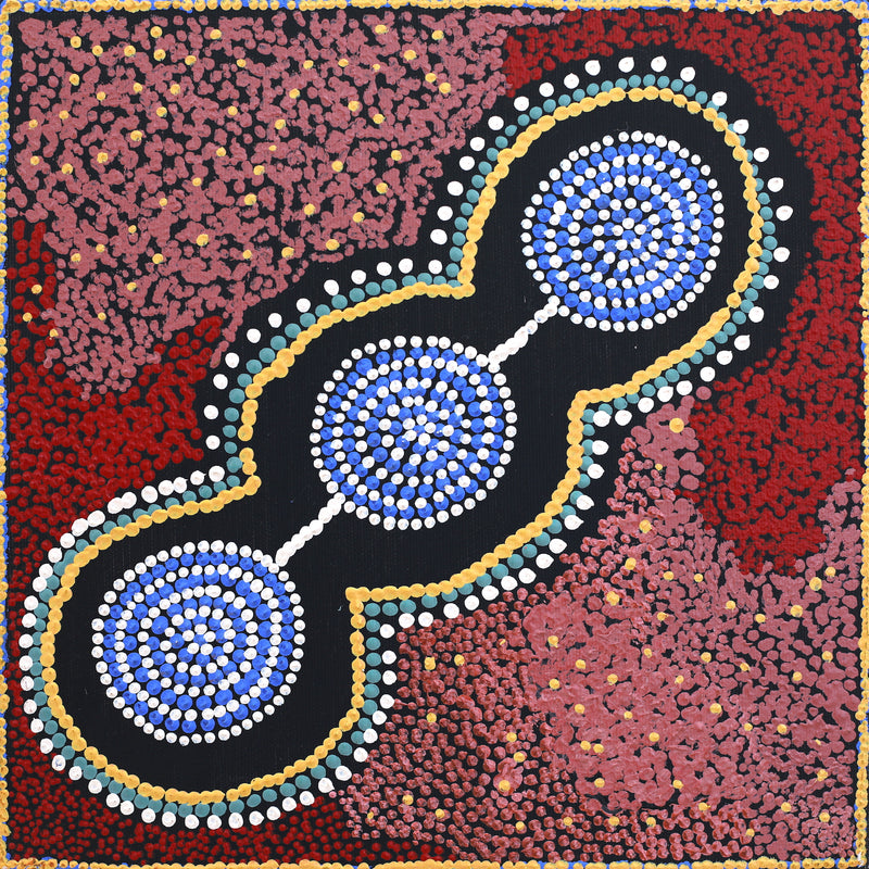 Aboriginal Artwork by Emma Nangari Roepke, Lappi Lappi Jukurrpa (Dreaming), 30x30cm