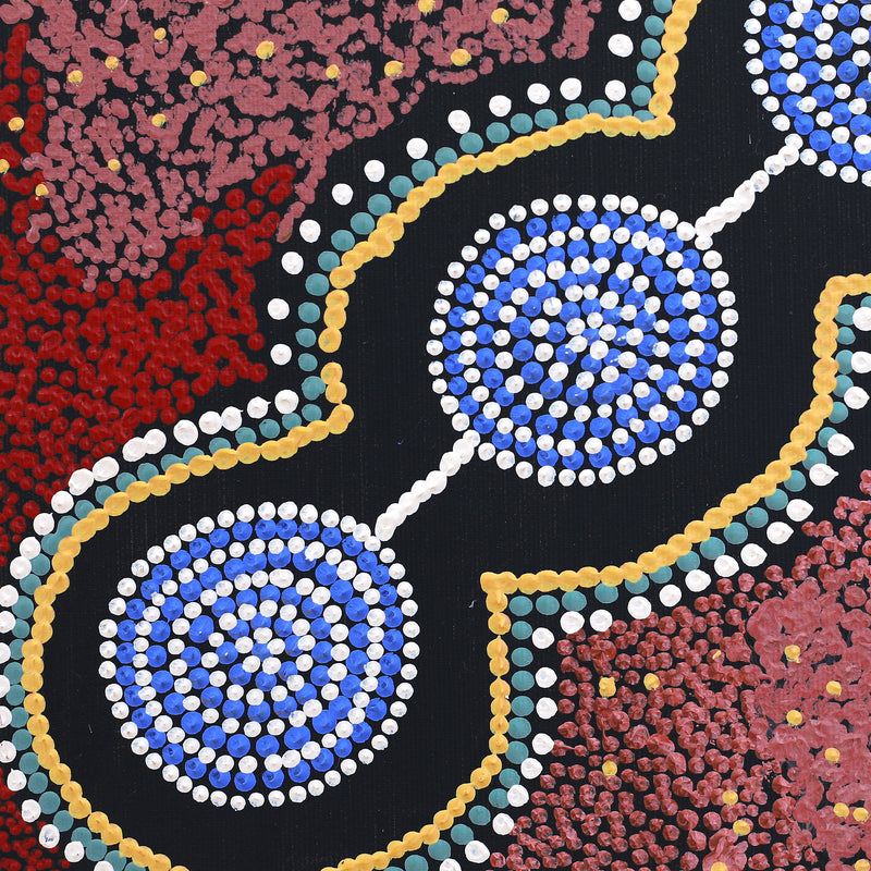 Aboriginal Artwork by Emma Nangari Roepke, Lappi Lappi Jukurrpa (Dreaming), 30x30cm