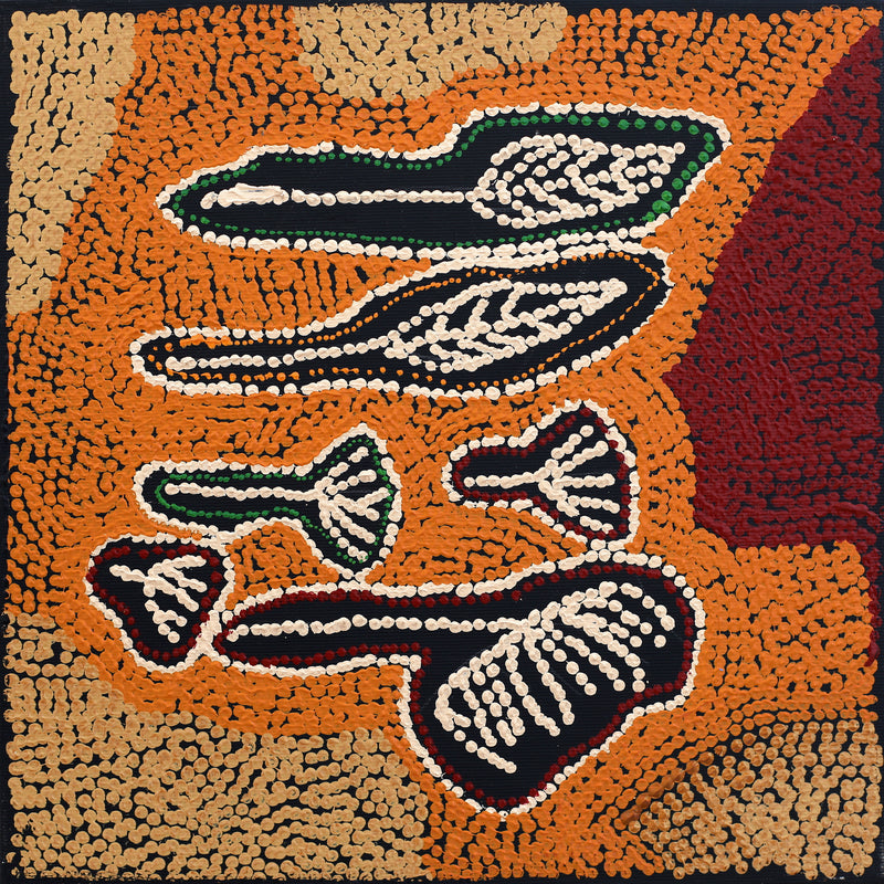 Aboriginal Artwork by Emma Nangari Roepke, Lappi Lappi Jukurrpa (Dreaming), 30x30cm