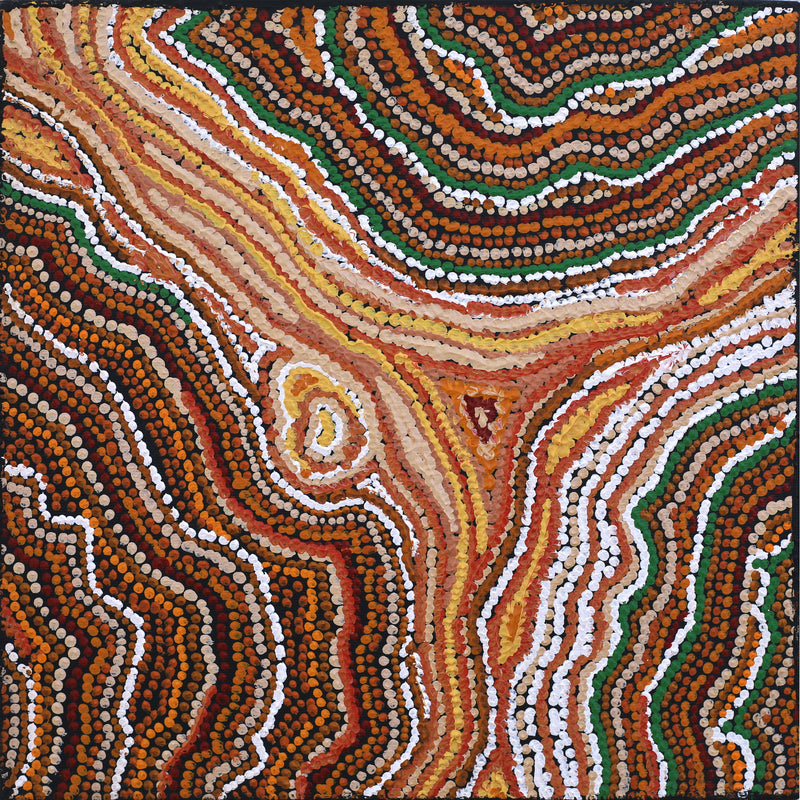 Aboriginal Artwork by Emma Nangari Roepke, Lappi Lappi Jukurrpa (Dreaming), 30x30cm