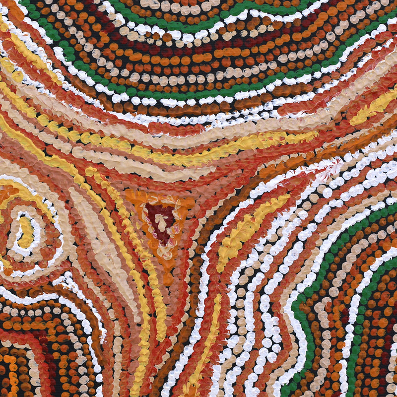 Aboriginal Artwork by Emma Nangari Roepke, Lappi Lappi Jukurrpa (Dreaming), 30x30cm