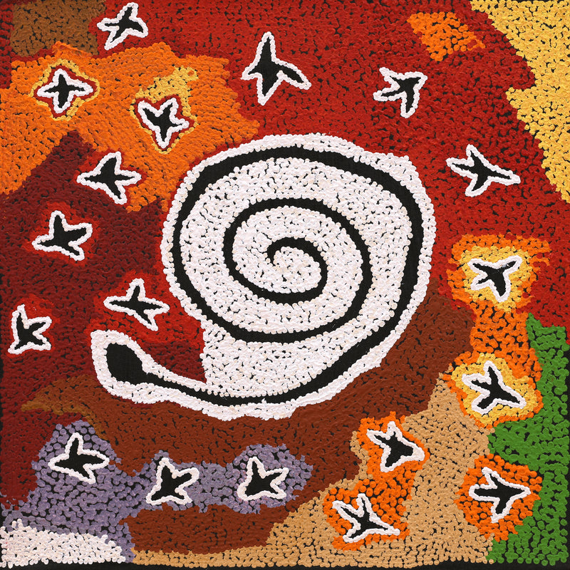 Aboriginal Artwork by Emma Nangari Roepke, 46x46cm