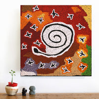 Aboriginal Artwork by Emma Nangari Roepke, 46x46cm
