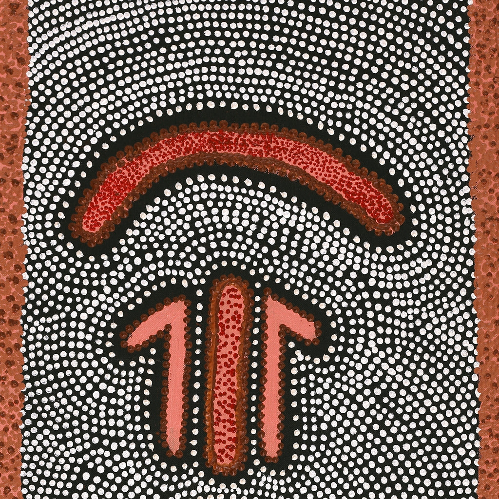 Aboriginal Artwork by Emma Nangari Roepke, Marlu Jukurrpa (Red Kangaroo Dreaming) Yarnardilyi & Jurnti, 76x30cm