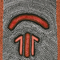 Aboriginal Artwork by Emma Nangari Roepke, Marlu Jukurrpa (Red Kangaroo Dreaming) Yarnardilyi & Jurnti, 76x30cm