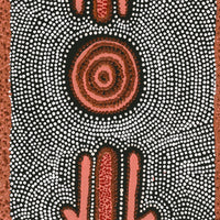 Aboriginal Artwork by Emma Nangari Roepke, Marlu Jukurrpa (Red Kangaroo Dreaming) Yarnardilyi & Jurnti, 76x30cm
