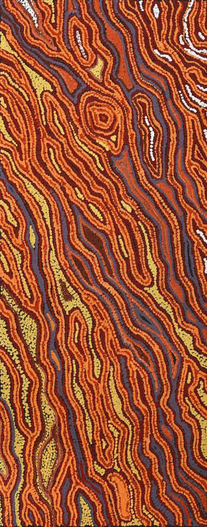 Aboriginal Artwork by Emma Nangari Roepke, Lappi Lappi Jukurrpa, 76x30cm