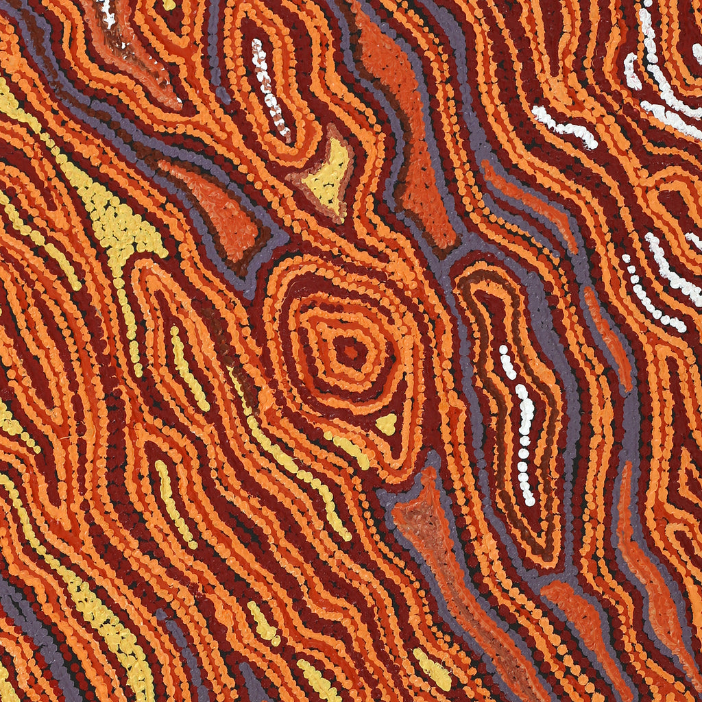 Aboriginal Artwork by Emma Nangari Roepke, Lappi Lappi Jukurrpa, 76x30cm