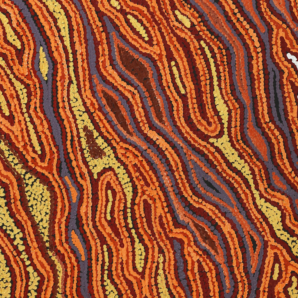 Aboriginal Art by Emma Nangari Roepke, Lappi Lappi Jukurrpa, 76x30cm - ART ARK®