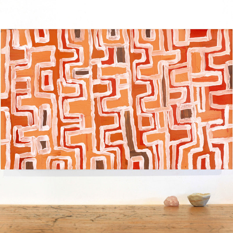 Aboriginal Artwork by Emma Nangari Roepke, 76x46cm