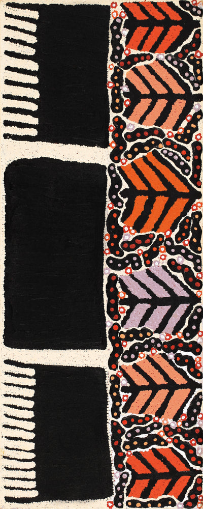Aboriginal Artwork by Ena Fly, My father’s country - Lupul Tjukurrpa, 100x40cm
