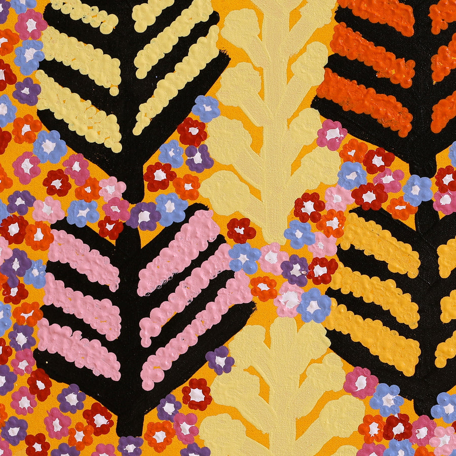 Aboriginal Artwork by Ena Fly, Honey Grevillea - Kalinkalinpa, 50x50cm