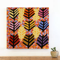 Aboriginal Artwork by Ena Fly, Honey Grevillea - Kalinkalinpa, 50x50cm
