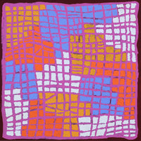 Aboriginal Artwork by Ena Nakamarra Gibson, Ngapa Jukurrpa (Water Dreaming) - Wapurtali, 61x61cm